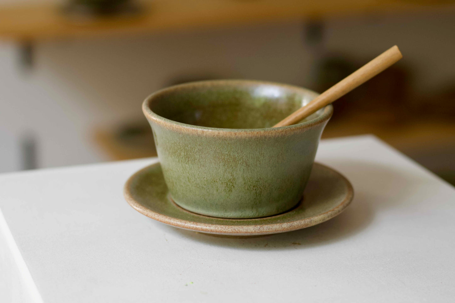 CUP with SAUCER - GREEN MOSS