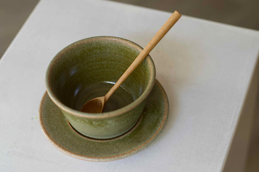 CUP with SAUCER - GREEN MOSS