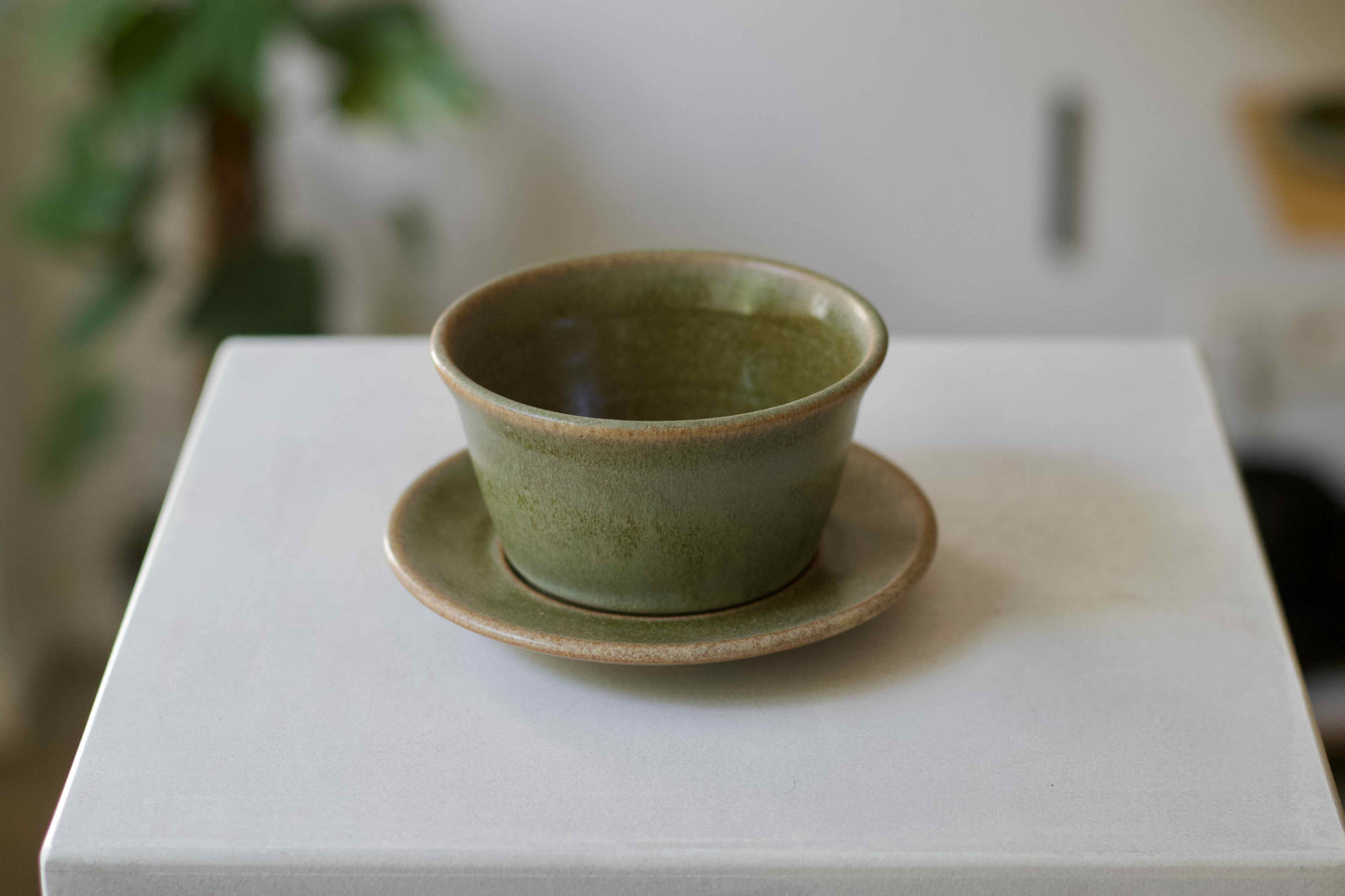 CUP with SAUCER - GREEN MOSS