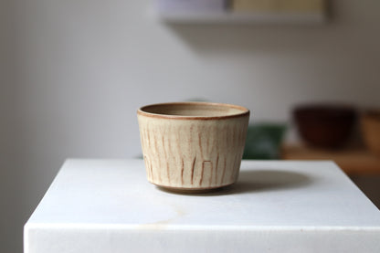 FACETED TEA CUP - IVORY