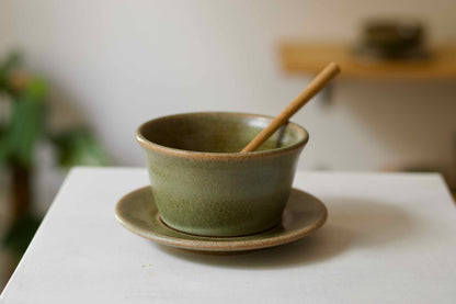 CUP with SAUCER - GREEN MOSS